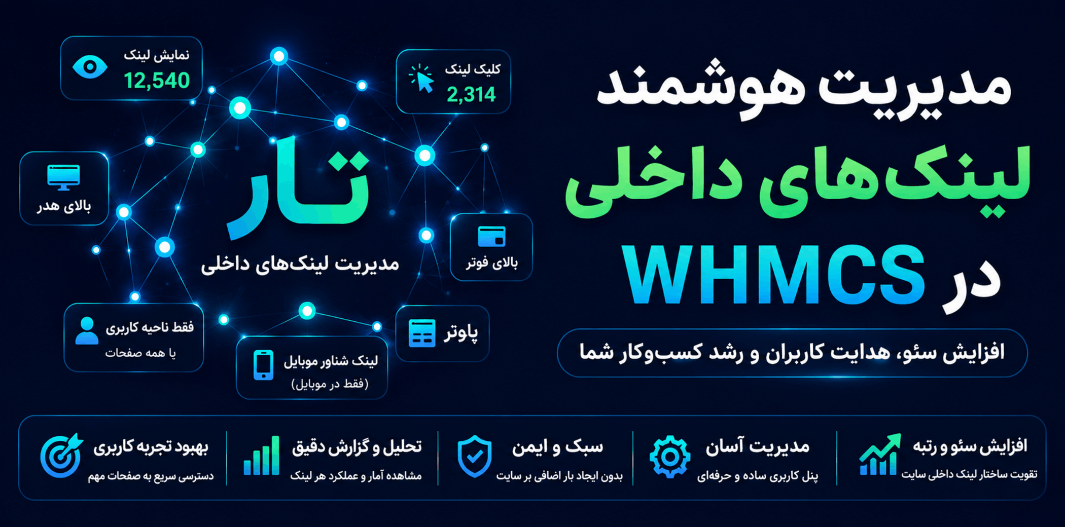 نمایش داشبورد مدیریت لینک